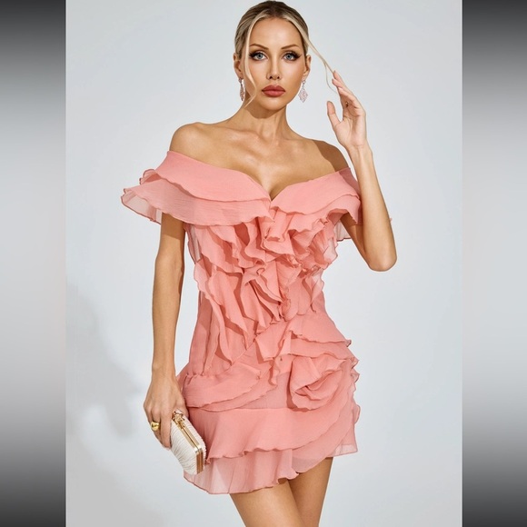 Sierra Darien Dresses & Skirts - Chic Off-Shoulder Ruffle Mini Dress